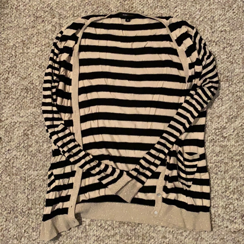 BCBGMaxAzria Black and Gold Cardigan